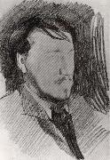 Mikhail Vrubel Portrait of Valentin Serov France oil painting artist